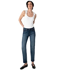 Liverpool Los Angeles Women's Rowan Slim Straight-Leg Dark Rinse Mid Rise Jeans