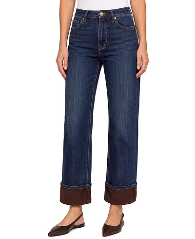 Liverpool Los Angeles Women's Kennedy High-Rise Straight Dark-Rinse Jeans