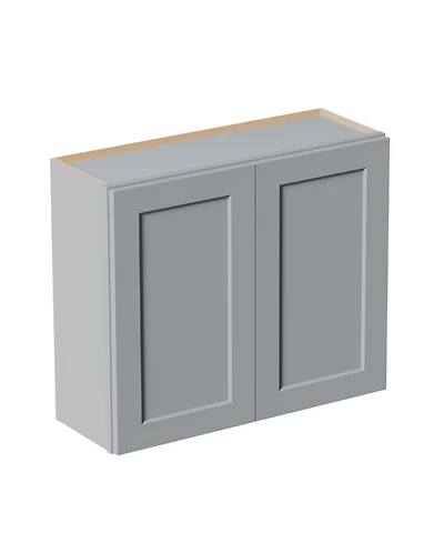 Boyel Living 36W x 12D x 30H Solid Wood Shaker Wall Cabinet Soft Close Double Door Adjustable Shelves Rta for Kitchen Bath Laundry Garage