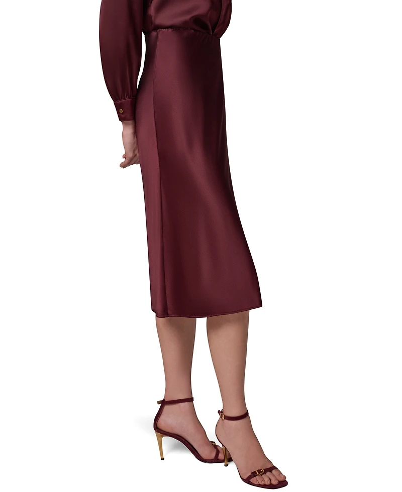 Donna Karan New York Petite High-Waisted A-Line Midi Skirt
