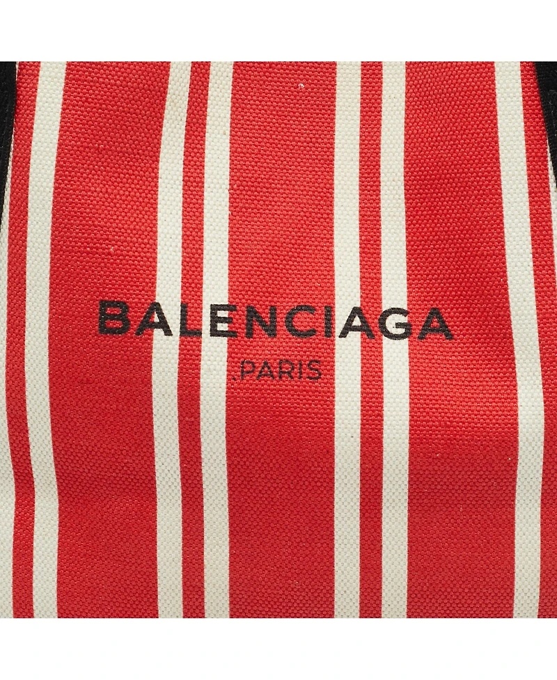 Pre-Owned Balenciaga Cabas Striped Canvas Tote Bag