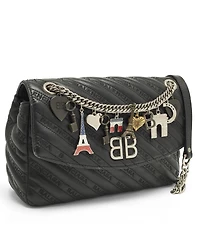 Pre-Owned Balenciaga Women's Bb Paris Charm Quilted Leather Shoulder Bag