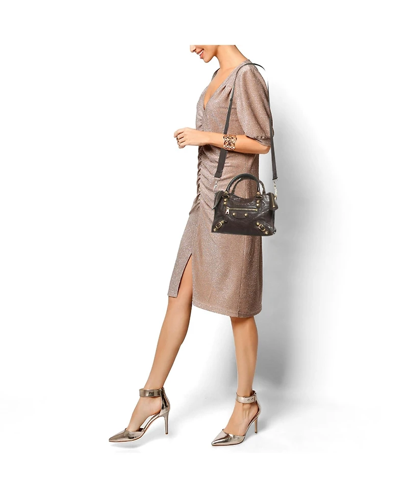 Pre-Owned Balenciaga Women's Mini Classic City Leather Bag in Cacao