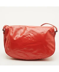Pre-Owned Bottega Veneta Glazed Leather Flap Shoulder Bag