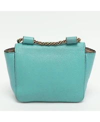 Pre-Owned Chloe Women's Elsie Mini Turquoise Leather Crossbody Bag