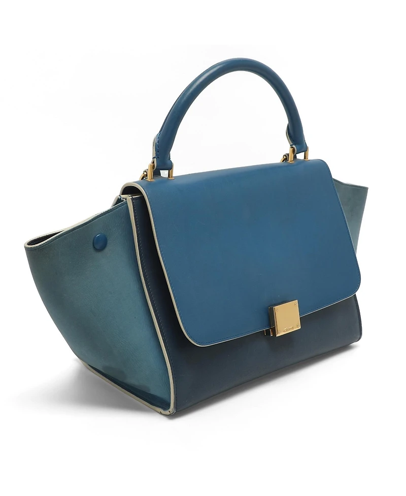 Pre-Owned Celine Women's Small Trapeze Tricolor Leather Top Handle Bag