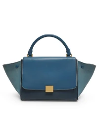 Pre-Owned Celine Women's Small Trapeze Tricolor Leather Top Handle Bag