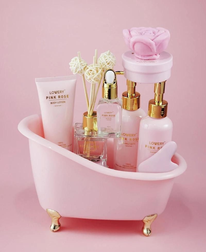 Lovery 19-Pieces Pink Rose Relaxing Luxury Spa Gift Set