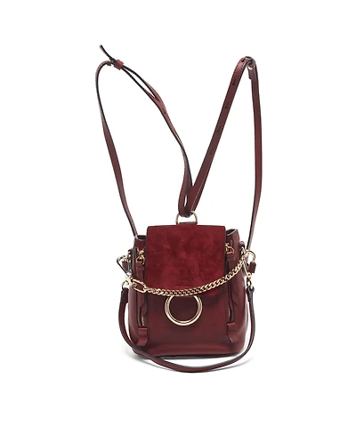 Pre-Owned Chloe Women's Faye Mini Leather and Suede Backpack