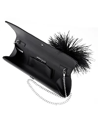 Nina Feather Ornamented Zosia Small Flap Clutch Handbag