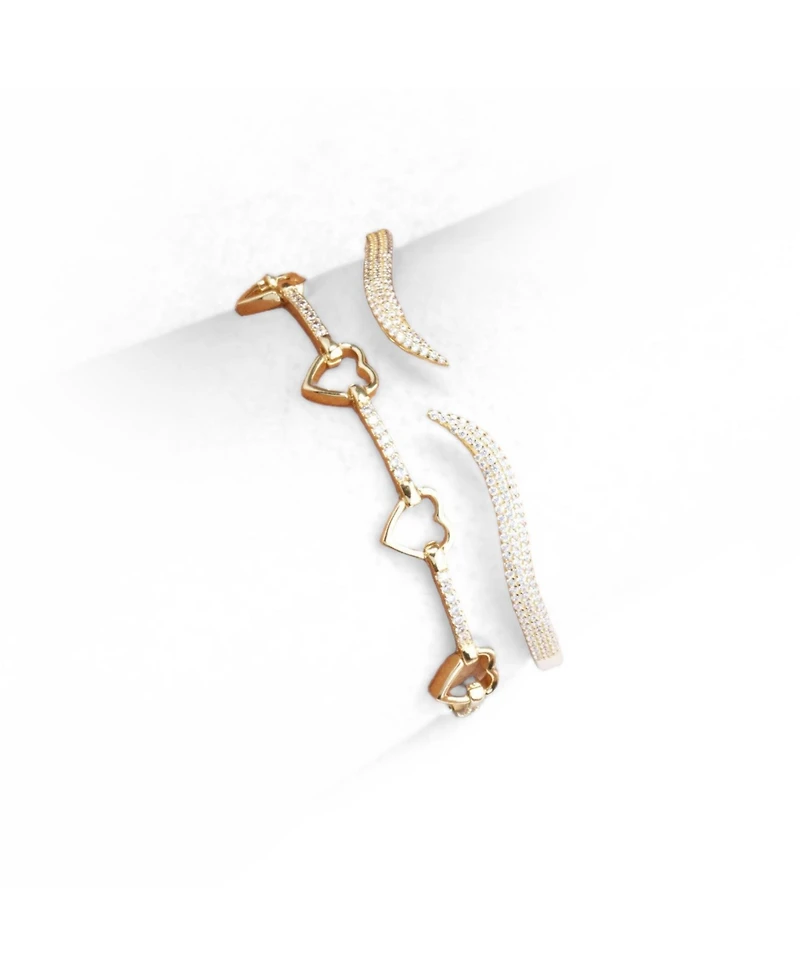 The Lovery Open Heart Cz Bar Bracelet 14K Gold Filled Over Brass