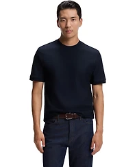 Boss by Hugo Men's Cotton Regular-Fit Geometric-Jacquard T-Shirt
