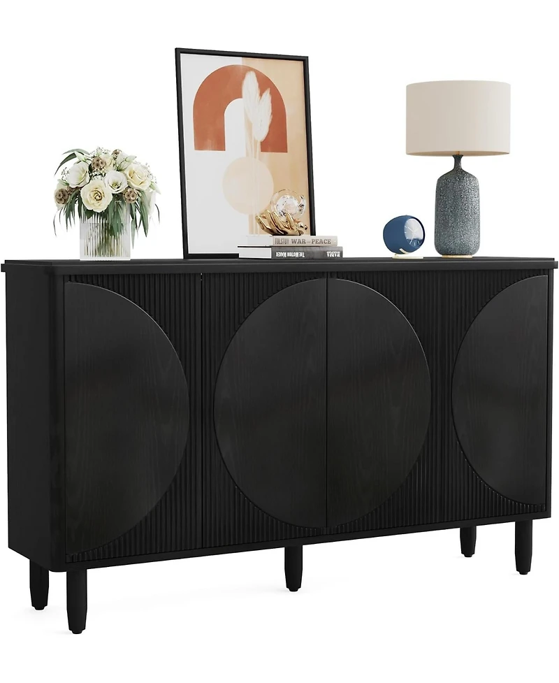 Tribesigns 59.4-Inch Buffet Cabinet Sideboard with Storage, Doors for Kitchen Dining Room
