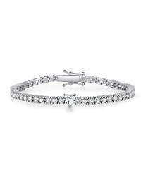 Rachel Glauber Modern Gold Plated Cubic Zirconia Tennis Bracelet