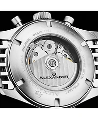 Alexander Men's Megalos Silver-tone Stainless Steel , Blue Dial , 51mm Round Watch