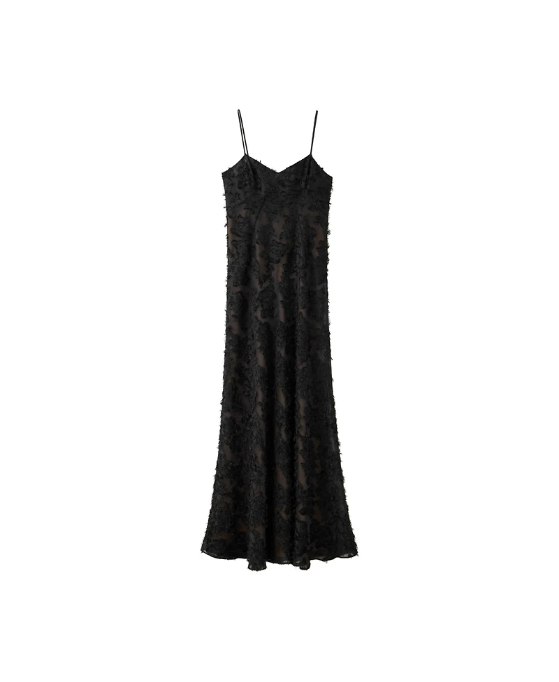 Mango Women's Semi-Transparent Feather A-Line Dress