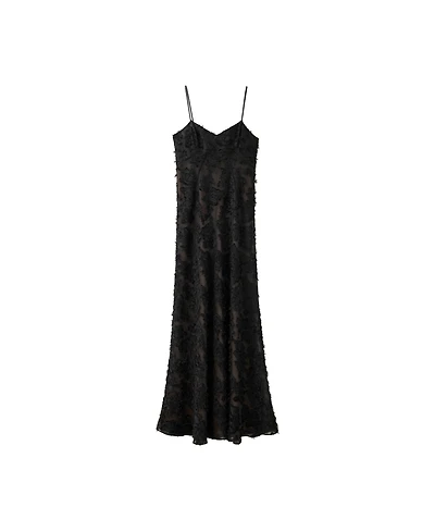 Mango Women's Semi-Transparent Feather A-Line Dress
