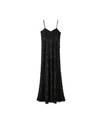 Mango Women's Semi-Transparent Feather A-Line Dress