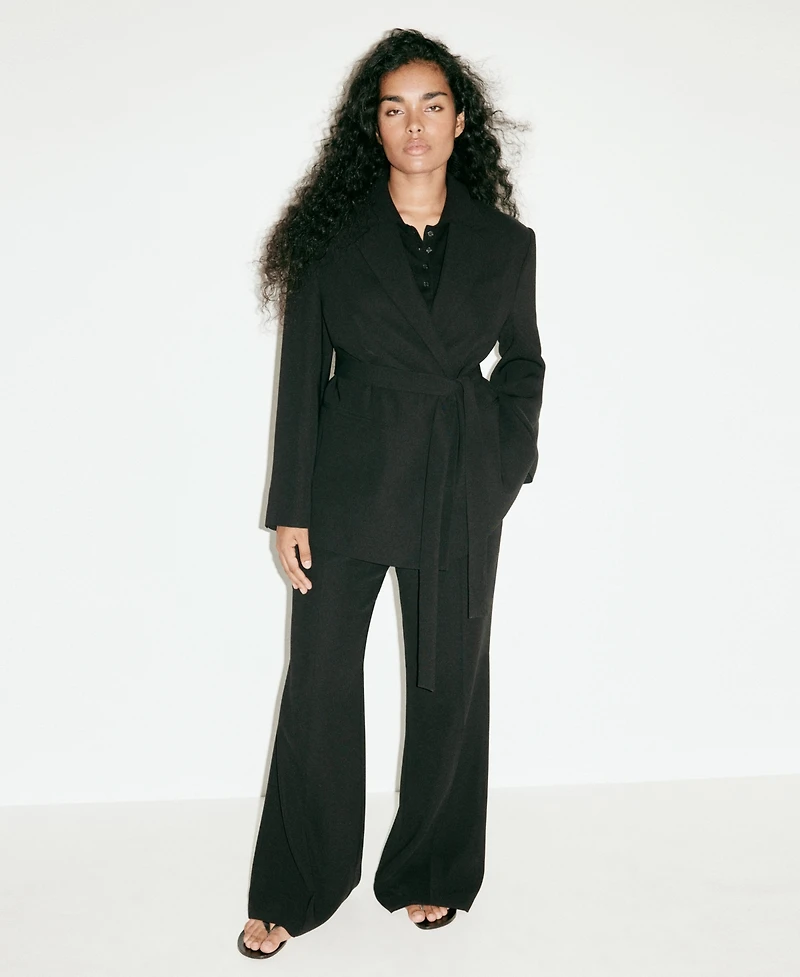 Mango Women's High-Waist Wide-Leg Suits Pants