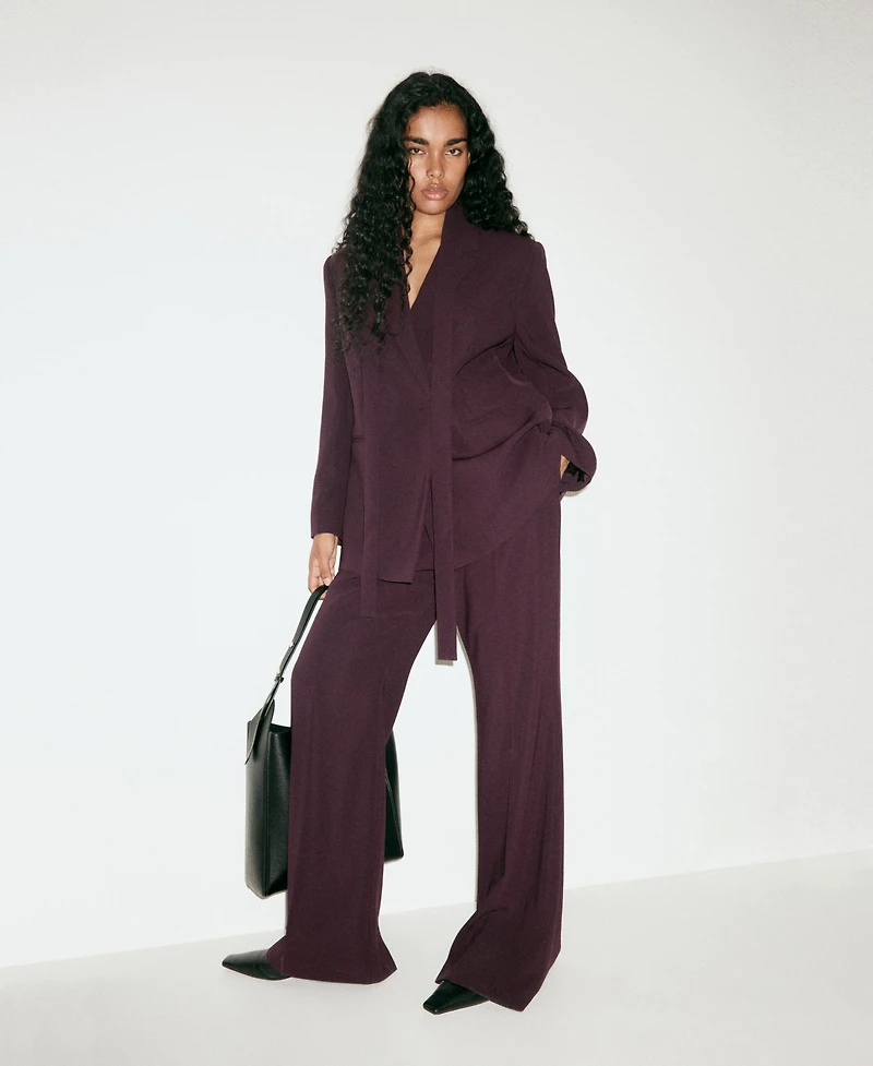 Mango Women's High-Waisted Wide-Leg Pants