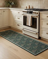 Laura Ashley Frestwick Glade Non-Slip Kitchen Mat, 17.5" x 60"