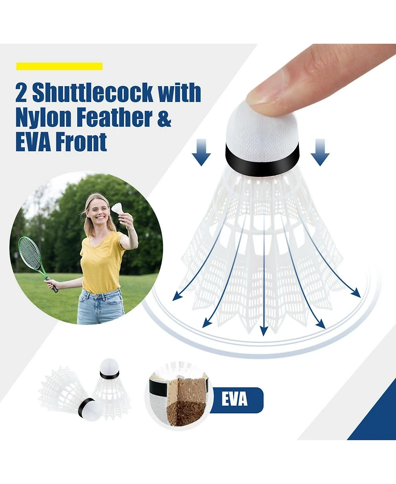 Glintex Badminton Net Stand, 10 ft Wide, Height Adjusts 33.5 to 61 in.