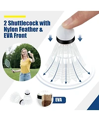 Glintex Badminton Net Stand, 10 ft Wide, Height Adjusts 33.5 to 61 in.