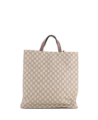 Pre-Owned Gucci North South Courrier Convertible Soft Open Tote Gg Coated Canvas with Applique