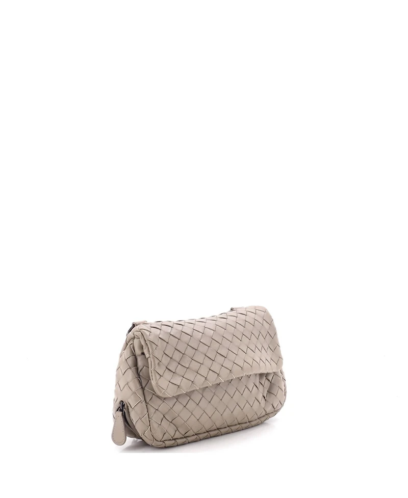 Pre-Owned Bottega Veneta Small Expandable Chain Crossbody Bag Intrecciato Nappa