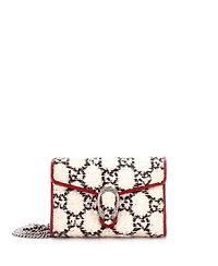 Pre-Owned Gucci Small Dionysus Chain Wallet Gg Tweed
