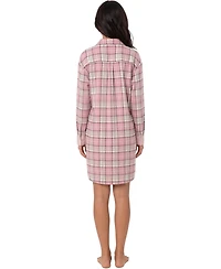 Roudelain Women's Plaid Long-Sleeve Flannel Sleep Shirt