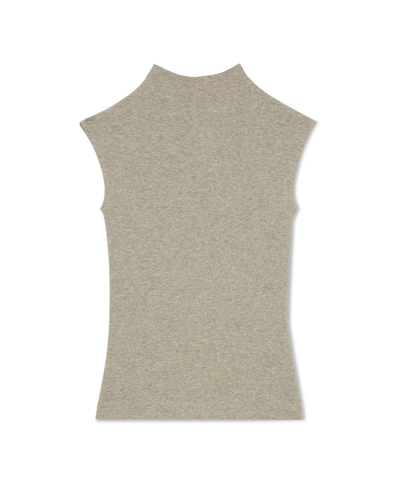 Reiss Women's Dita Metallic-Knit Cowl-Neck Sleeveless Vest