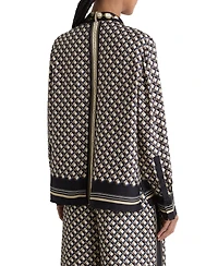Reiss Women's Carmine Scarf-Print Tie-Neck Shirt