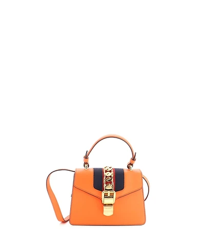 Pre-Owned Gucci Mini Sylvie Top Handle Bag Leather