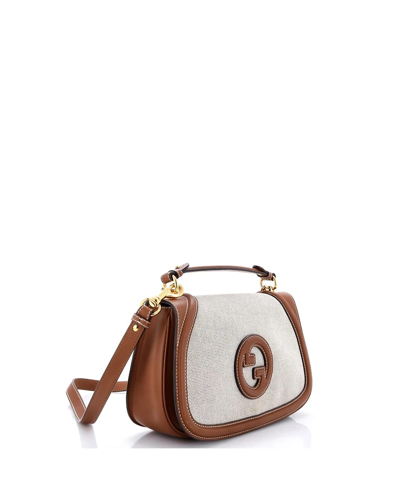 Pre-Owned Gucci Medium Blondie Nm Top Handle Bag Canvas with Leather