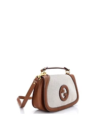 Pre-Owned Gucci Medium Blondie Nm Top Handle Bag Canvas with Leather