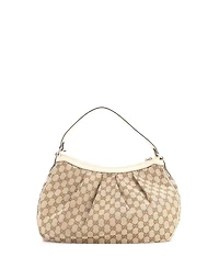 Pre-Owned Gucci Medium Sukey Hobo Gg Canvas with Leather