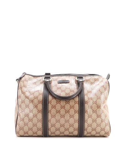 Pre-Owned Gucci Large Joy Boston Bag Gg Coated Canvas