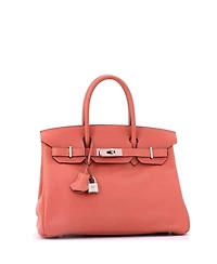 Pre-Owned Hermes Birkin 30 Handbag Pink Swift with Palladium Hardware