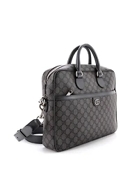 Pre-Owned Gucci Medium Ophidia Zip Around Pocket Briefcase Gg Coated Canvas
