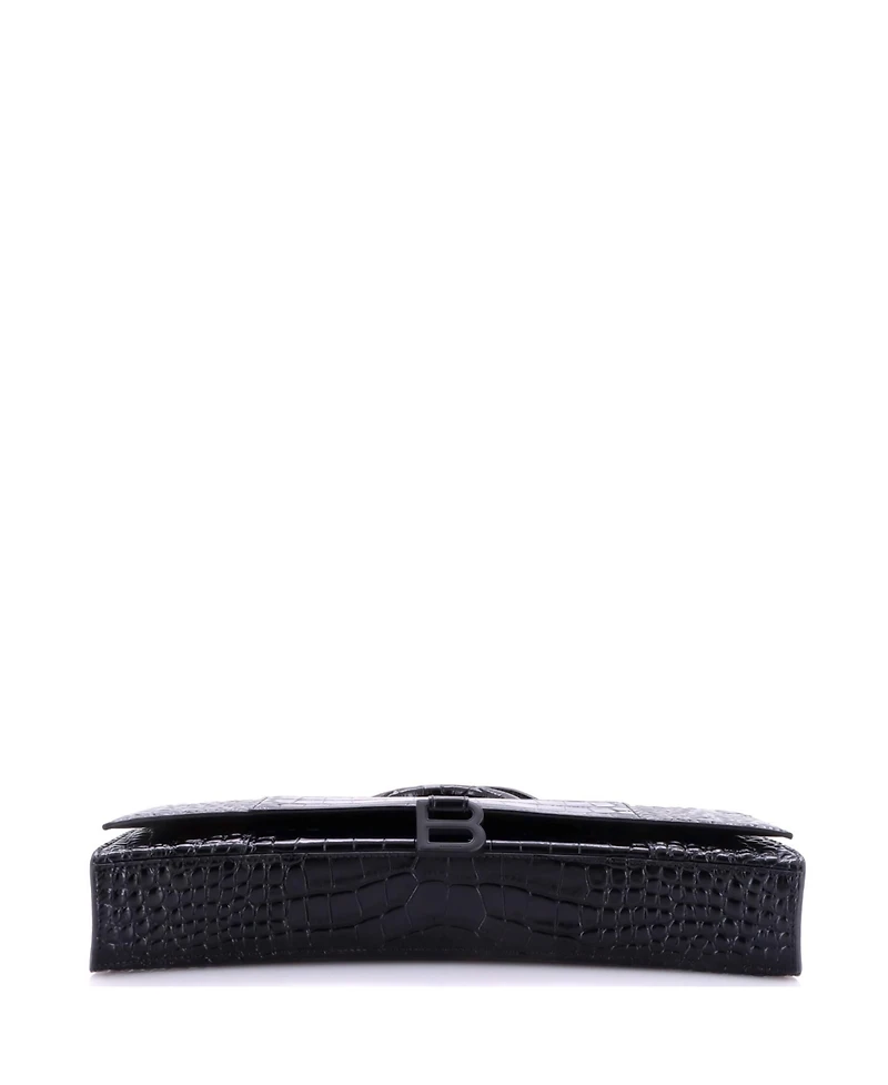 Pre-Owned Balenciaga Hourglass Stretch Top Handle Bag Embossed Leather