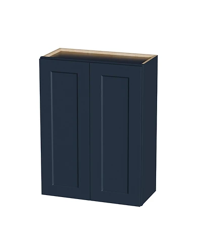 Boyel Living 27W x 12D x 36H Solid Wood Shaker Wall Cabinet 2 Adjustable Shelves Rta for Kitchen Bath Laundry Garage