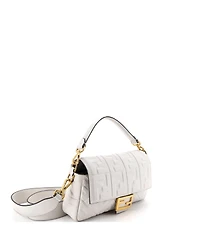 Pre-Owned Fendi Medium Baguette Nm Bag Zucca Embossed Leather