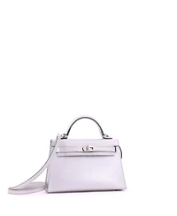 Pre-Owned Hermes Kelly 20 Handbag Metallic Chevre Chamkilight with Palladium Hardware