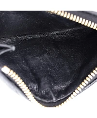 Pre-Owned Saint Laurent Monogram Fragments Zip Card Holder Matelasse Chevron Leather