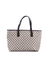 Pre-Owned Gucci Medium Plus Tote Gg Coated Canvas with Leather