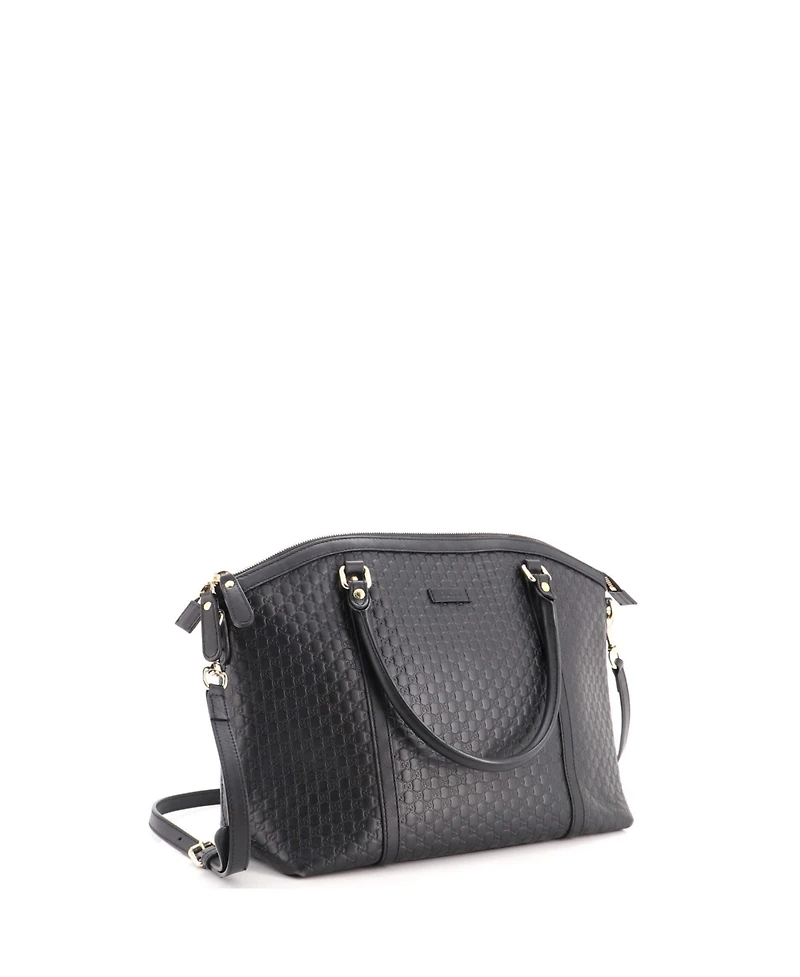 Pre-Owned Gucci Medium Britt Convertible Dome Satchel Microguccissima Leather