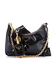 Pre-Owned Prada Small Re-Edition 2005 Shoulder Bag Patent