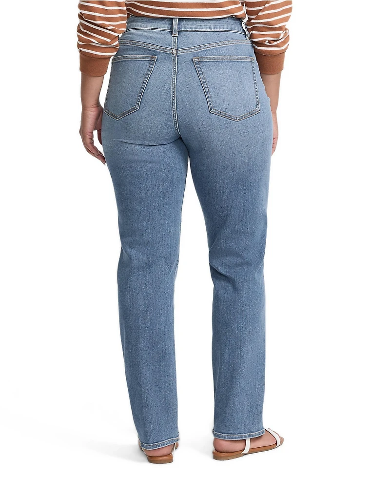 Lands' End Women's Denim High Rise Straight Curvy Jeans