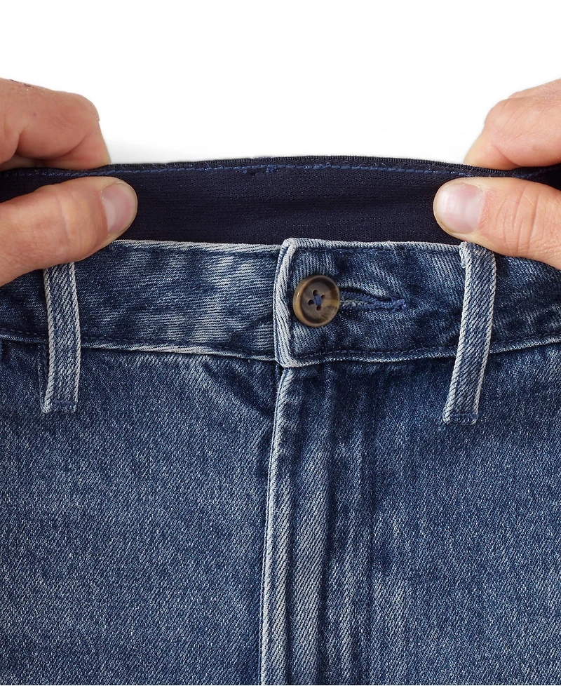 Lands' End Men's Stretch Comfort Waist Classic Straight Fit Denim Trouser